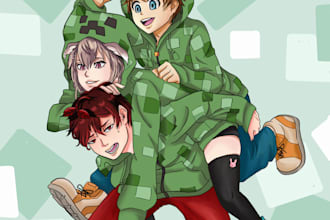 do anime character poses with backgrounds