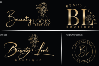 do beauty cosmetic feminine hair salon spa watercolor signature logo