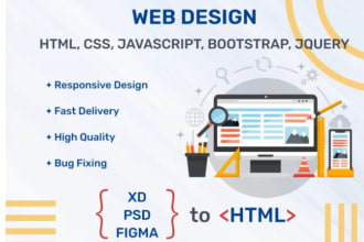 create a fully responsive website design using HTML, CSS