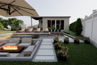 design your swimming pool , and patio deck