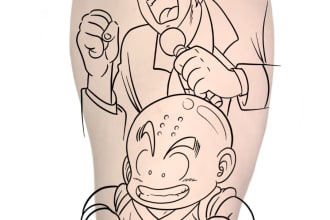 illustration for anime tattoo in color