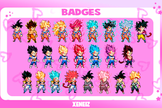 send you this premade dragon ball twitch badges