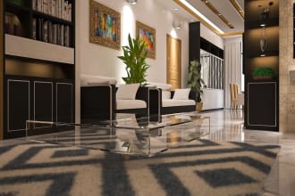 provide interior design and photorealistic render