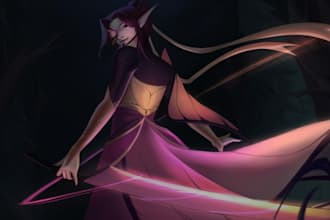 draw your character in semi realism style