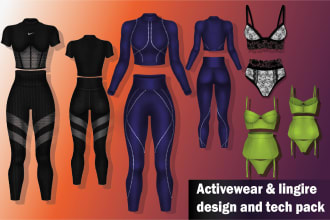 design tech pack for your active wear and lingerie