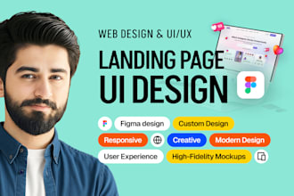 design a unique and creative website landing page UI