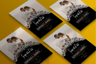 design amazing wedding, party invitations