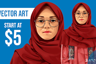 design awesome vector vexel art cartoon portrait