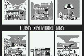 create 1 bit pixel art for you