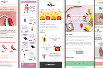 design editable responsive html template mailchimp automation campaign popup