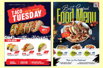 design professional restaurant food flyer, menu, event flyer, food poster