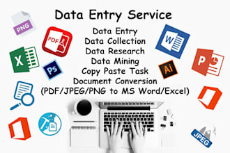 do freelance data entry, typing, and copy paste