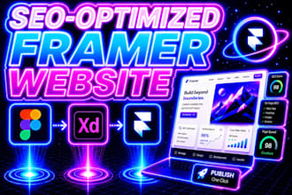 build seo optimized framer website, figma to framer and xd to framer