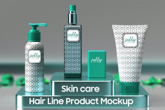 do 3d mockup design for your product packaging label box design