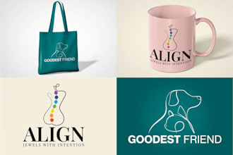 design unique line art logo and aesthetic feminine line art
