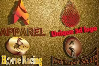 design modern, stunning 3d, and metallic gold metallic logo
