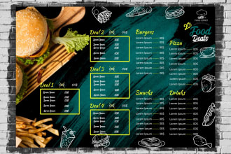 do trendy restaurant food bi, tri fold menu design