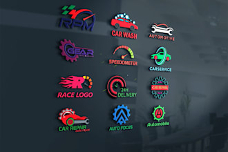 do automotive auto detailing car wash and car repair logo in 24 hours