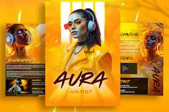 design professional epk, media kit and press kit