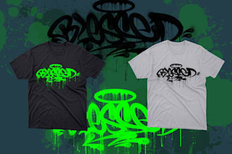 create graffiti tagging or handstyle for clothing buisines