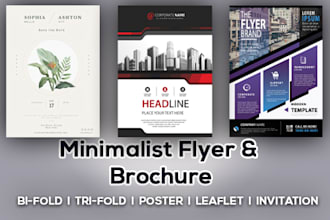 design a minimalist poster, brochure, flyer, catalog
