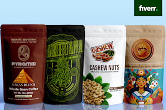do coffee packaging, pouch packaging and label design for you