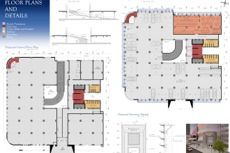 draft bim or ifc plans and render 2d plans on photoshop