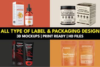 design bottle label or product packaging