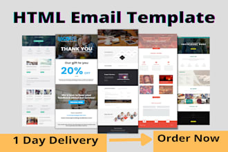 html email template, mailchimp, newsletter template design