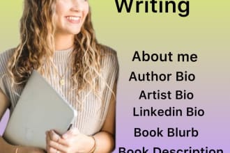 write a biography,author bio,book blurb,or description