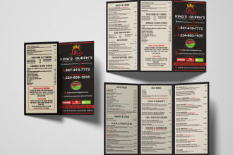 create restaurant menu high quality and fast turnaround