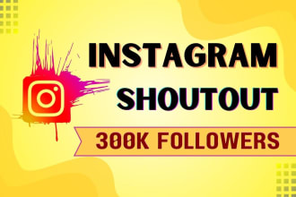 do instagram shoutout promotion on 300k plus followers page