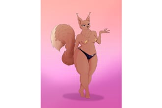 draw fursona or furry characters in any pose and style