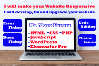 develop and do errors, bugs, code fixing to your website and ecommerce store