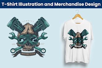 do custom t shirt illustration and merchandise design