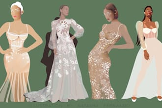 illustrate your gorgeous wedding dress or prom dress
