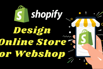 design online webshop or ecommerce store or shopify webstore