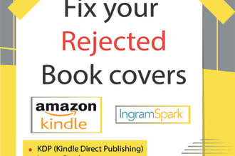 fix, edit, resize, format amazon kindle kdp, ingramspark book cover