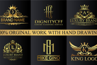 do modern luxury fashion crown and signature logo design