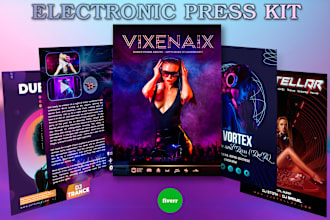design unique epk media kit artist press kit speaker kit one sheet