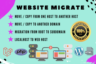move, migrate or transfer your wordpress,laravel,php website