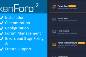 install, configure and customize xenforo forum website