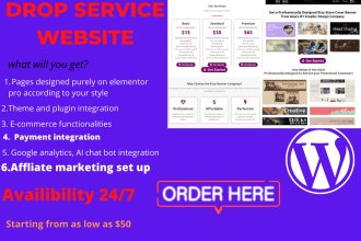 build a responsive drop service or dropservicing website