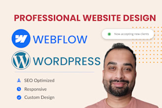design or develop webflow or wordpress website, figma to webflow