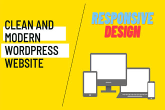 create a clean,responsive and modern wordpress website