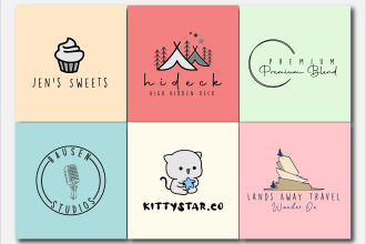 create modern minimalist hand drawn logo design