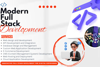 do full stack website development, custom web apps
