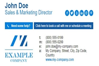 make professional  clickable HTML email signature within 2hrs