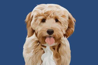 draw your pet into cartoon vector portrait in 24 hour
