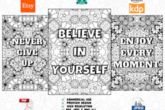 do customized swear word motivational quotes coloring book pages for KDP, etsy